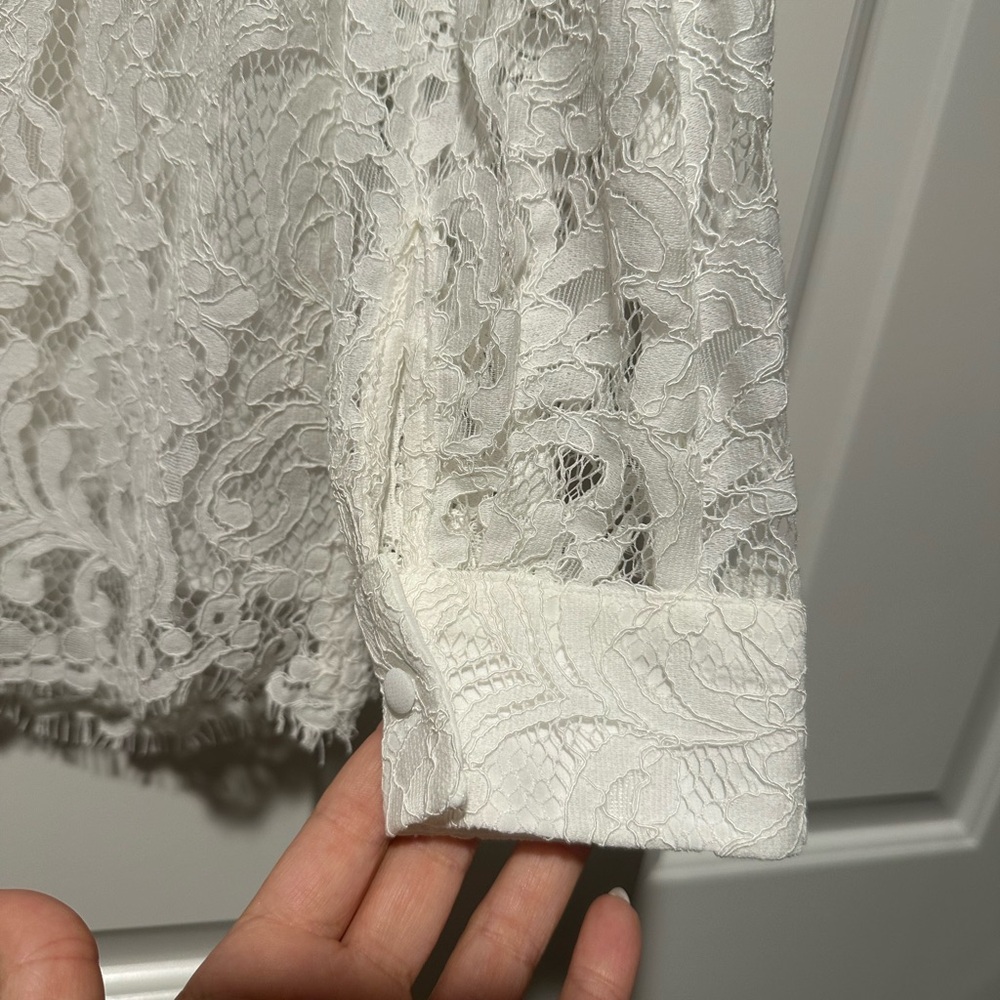 NWT REISS Yasi Lace Blouse Off White US Size 4 - Picture 5 of 8